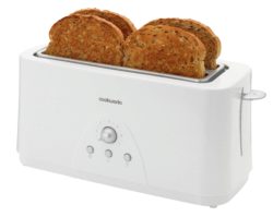 Cookworks 2 Slice Long Slot Toaster - White.